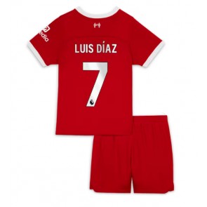 Liverpool Luis Diaz #7 Replika Babytøj Hjemmebanesæt Børn 2023-24 Kortærmet (+ Korte bukser)